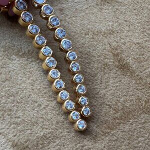 925 Sterling Silver Gold plated earrings with zirconia